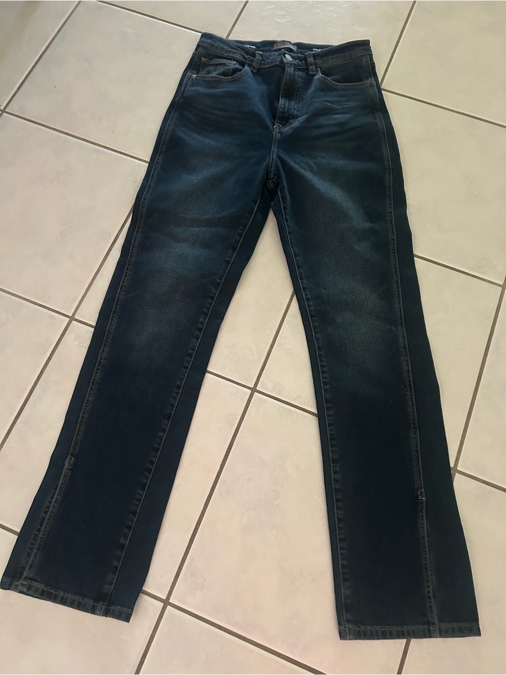 DL1961 Dark Blue Emilie Straight-Leg Jeans